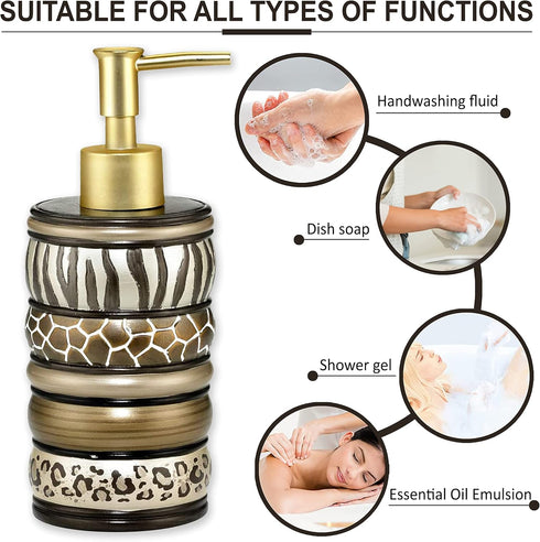 Popular Bath Safari Stripes Modern Bath Accessories Set, Lotion Pump, Contemporary Decorative Designs for Luxury
