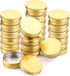 Foraineam 24 Pieces 4 oz Aluminum Round Tins, Golden Metal Storage Jars, Empty Spice Containers, Travel Tin Cans