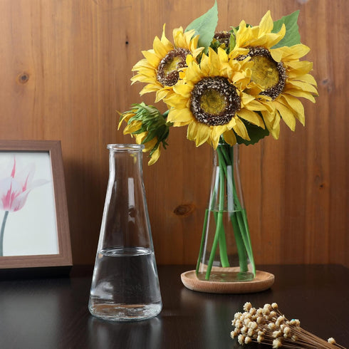 Magic Season Decorative Glass Bottles with Cork Stoppers, 2 Pcs (12 fl oz. Tapered Bottles)