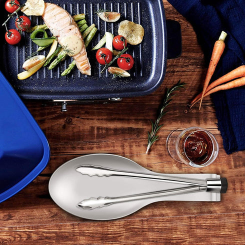 LIANYU Stainless Steel Spoon Rest, Heavy Duty Spatula Ladle Holder, Dishwasher Safe