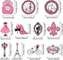 30 Pieces Paris Party Hanging Swirls Decorations, Pink Eiffel Tower & High Heels for Birthday Theme Supplies