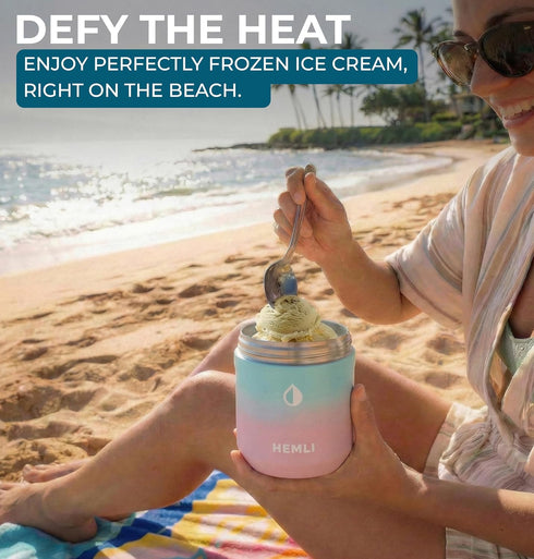 Frozen Ice Cream Pint Cooler, Fits All Standard Ice Cream Pints, Vacuum Insulated Stainless Steel, Leakproof Lid