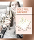 100 PK Gold Napkins - 4 Assorted Designs - 3-Ply Cocktail Napkins 5 x 5 Inches Disposable Party Napkins for Wedding