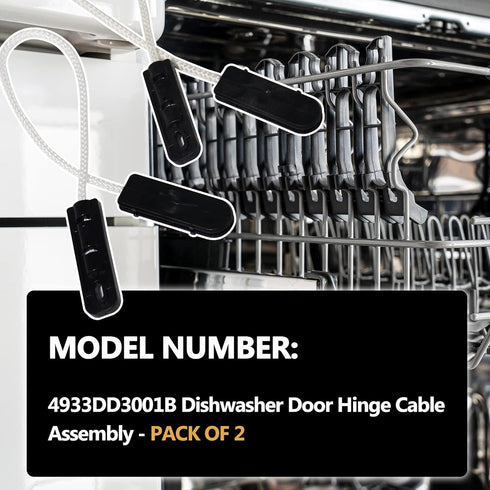 2 Pack Door Hinge Cable 4933DD3001B, Compatible with LG Dishwashers, Replaces 4933DD3001A, Kitchen Appliance Parts