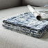 Jacquard Decorative Throw Pillow Covers for Couch, Set of 2, 18x18 Inches, Navy Blue