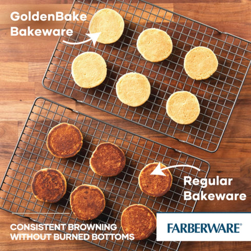 Farberware GoldenBake Nonstick Baking Sheet and Pizza Crisper Pan Set, 2 Piece, Gray