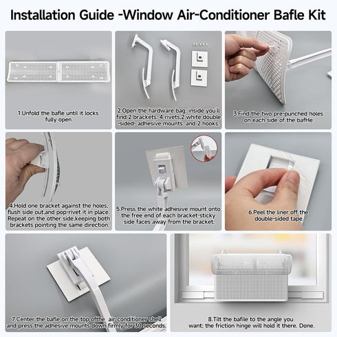 17.5" 28.5" Adjustable AC Air Deflector, AC Vent Deflector, Direct Airflow Prevention, Extends to Length,Fits Most