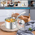 E-far 2-Quart Tri-Ply Saucepan, Stainless Steel with Glass Lid, Non Toxic, Oven & Dishwasher Safe