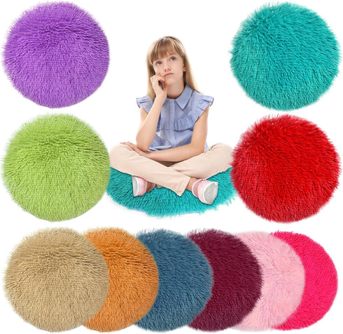 30 16 Inch Pcs Kids Crazy Carpet Circle Seats Round Floor Mat Kids Floor Cushions Soft Colorful Educational Classroom