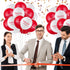 60 Pieces Grand Opening Balloons, 12 Inch Double Side Celebrate Business Latex Balloons with 3 White Ribbons