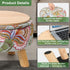 12.7 10.6 Round Storage Ottoman with Reversible Tray Lid, "W x "H Upholstered Footrest Pouf with Anti-slip