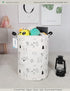 Round Fabric Storage Bin, Decorative Organizer Basket with Handles for Clothes, Books, Sundries (Forest Deer)