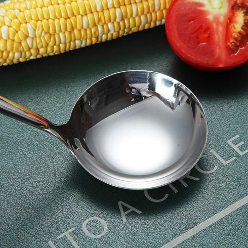 Berglander Stainless Steel Ladle - Cooking Kitchen Metal Soup Spoon, Non-Stick, Dishwasher Safe