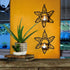 Set 2 Lilys Home Southwestern Sun Decorative Votive Candle Tea Light Wall Mount Sconces, Black Steel, with Clear Glass