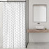 Riyidecor Small Stall White Black Half Single RV Camper Shower Curtain 39x72 Inch, Chevron Herringbone Geometric Decor