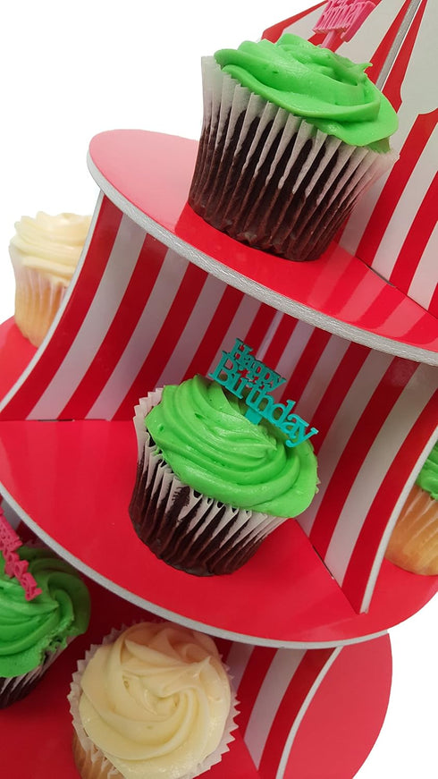 3 Tier Cupcake Stands, Themed Cupcake Serving Holders (Carnival)