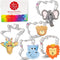 Zoo Faces Cookie Cutters 5-Pc. Set, Giraffe, Lion, Hippo, Elephant, Bear Faces, Made in the USA