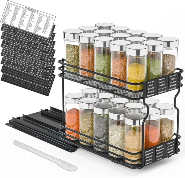 SpaceAid Pull Out Spice Rack Organizer for Cabinet, Heavy Duty Slide Out
