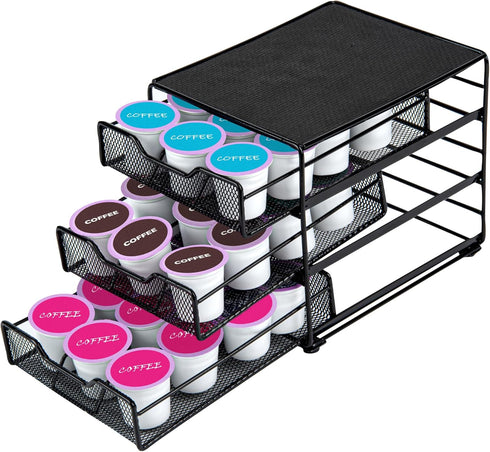 Restaurantware Restpresso Multi-Tier Coffee Capsule Drawer 8.5 x 8.5 x 7 Inch, Holds 36 K-Cups, Heavy-Duty Organizer