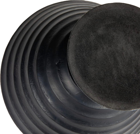 Creative Co-Op Boho Wood Pedestal Serving Bowl, Black Finish