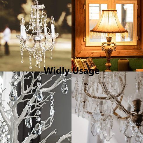 20pcs 50mm Clear Maple Leaf Crystal Chandelier Prism Pendant Parts, Suncatchers Hanging Crystals Beads for Chandelier