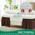 Biscaynebay Wrap Around Bed Skirts for Queen Beds, 15" Drop, Brown Adjustable Elastic Dust Ruffles