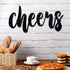 Pangda Cheers Sign for Home Bar, Metal Wall Decor for Home Office Living Room, Black, 13.78 x 5.91 Inch