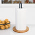 TIEYIPIN Paper Towel Holder, Countertop Roll Stand with Anti-Skid Bamboo Base for Kitchen and Table
