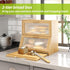 Countertop BMOSU Double-Layer Large Bread Box with Cutting Board for Kitchen Bread Box With Frosted Glass Window