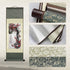 AtfArt Asian Wall Decor, Beautiful Silk Scroll Painting Flowers - Proud Plum, Iron Heart Oriental Wall Hanging