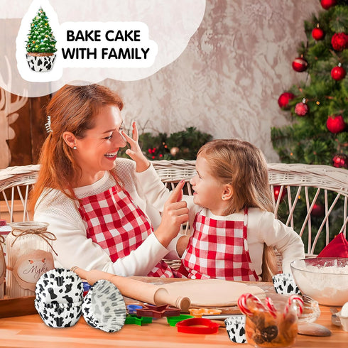 Cow Paper Patterned Cupcake Liners, 100Pcs Mini Muffin Baking Cups for Birthday and Farm Animal Parties