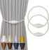 Magnetic Curtain Tiebacks 2 Pack, Outdoor Rope Tie Backs for Decorative Window Treatment, White