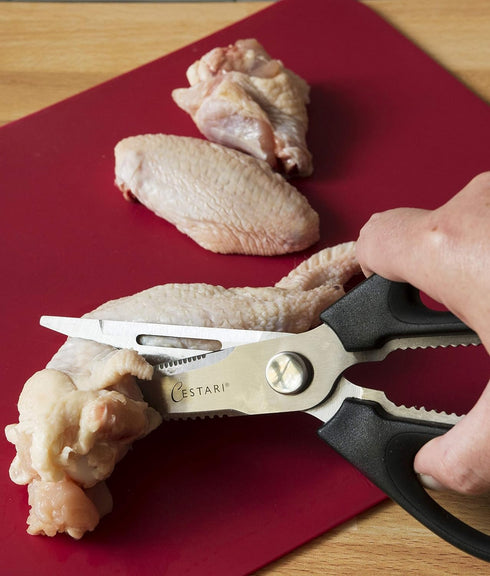 Kitchen Scissors: Heavy Duty Stainless Steel Utility Kitchen Shears for Poultry, Vegetables, Meat, Seafood, Herbs |