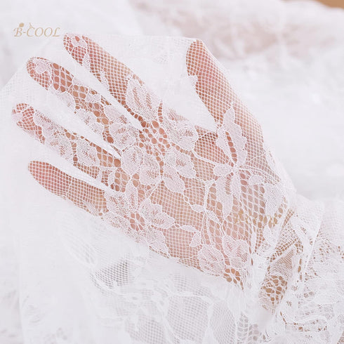 B-COOL White Lace Tablecloth 60 x 120 Inches Rectangle Vintage Embroidered for Wedding