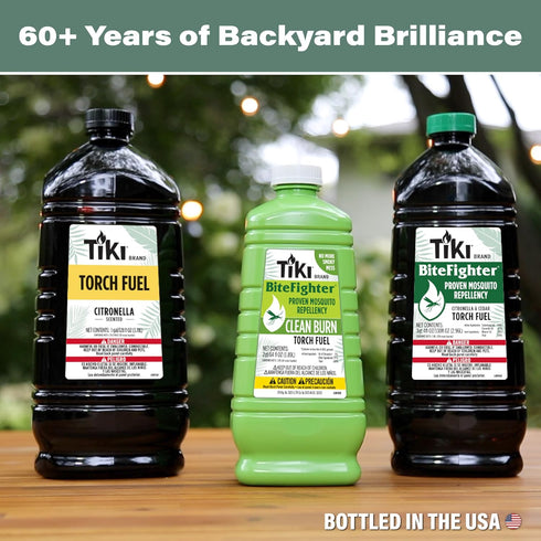 TIKI Citronella Torch Fuel, 1 Gallon (128 oz.), Long-Lasting for Outdoor Torches & Table Torches