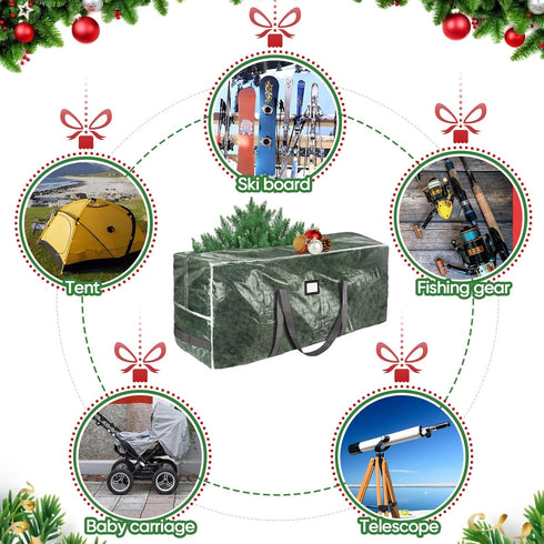 BALEINE 9 ft Christmas Tree Storage Bag, Heavy Duty Extra Large Bag with Reinforced Handles and Dual Zippers -