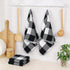 Set, 12" 12" 13" 28", Set 8 homing Buffalo Plaid Kitchen Towels and Dishcloths x and x of Bulk Cotton Waffle Weave Dish