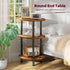 3 Simple Trending Side Table Living Room, Small Round End Table, Tiers Accent Table for Small Spaces, Rustic Brown