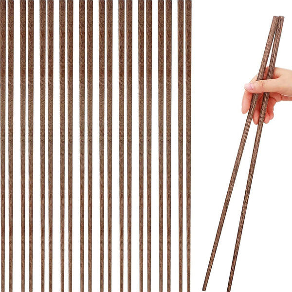 16.5 Inch Long Wooden Cooking Chopsticks, 10 Pairs for Hot Pot, Frying, Noodle Cooking