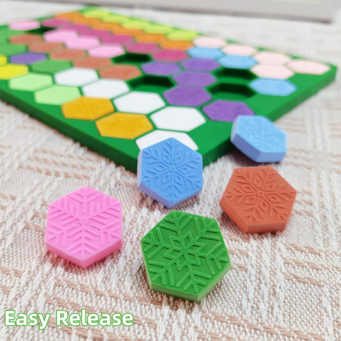 Hexagon Snowflakes Silicone Baking and Candy Mold with Scraper - Snowflake Molds Silicone for Gummies,Chocolates, Ice Cubes and Homemade Treats by sofliym