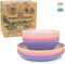 Grow Forward 8-Piece Wheat Straw Kids Plates and Bowls Sets, Unbreakable Dishwasher & Microwave Safe Dishes for Children