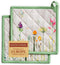 Maison d' Hermine Pot Holders Set, 100% Cotton Heat Resistant Potholders, 8" x 8", Pack of 2, Botanical Fresh