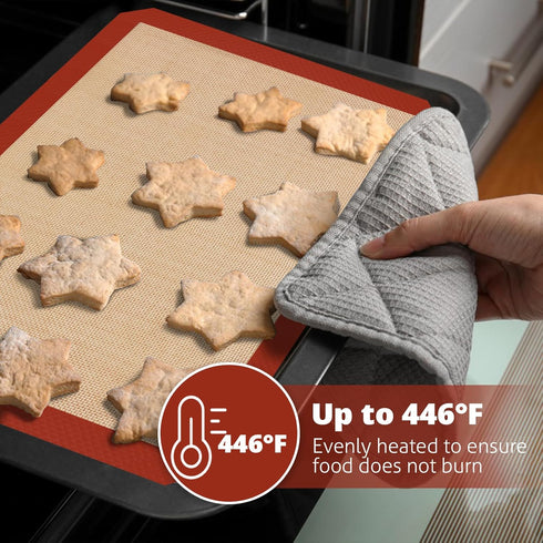 Silicone Baking Mats, 3 Pack Non-Stick Mats for Baking, Easy Clean & Reusable Oven Baking Sheet