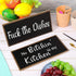 Jetec 2 Pieces Funny Kitchen Signs, No Bitchin in My Kitchen Rustic Wooden Wall Art Decoration, 10 x 5 Inch (Stylish)