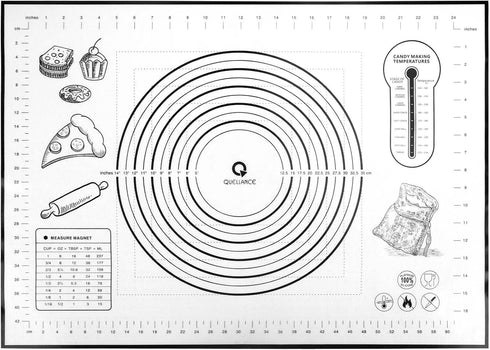 Silicone Pastry Mat - Baking Mat for Rolling Out Dough, 20''(W) x 28''(L), Black Fondant Mat