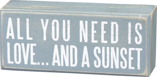 Primitives by Kathy 19111 Beach-Inspired Blue Box Sign, 6 by 2.5-Inch