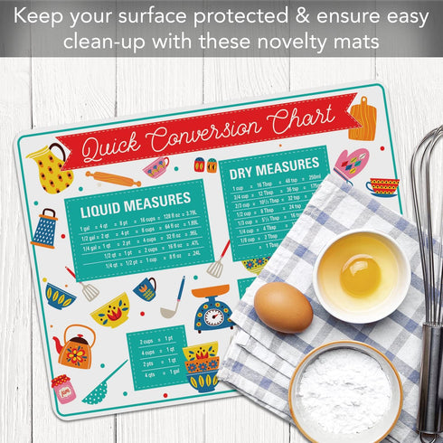 Cut N' Funnel Quick Conversion Measurement Chart on Flexible Cutting Board Mat, BPA Free, Made in the USA