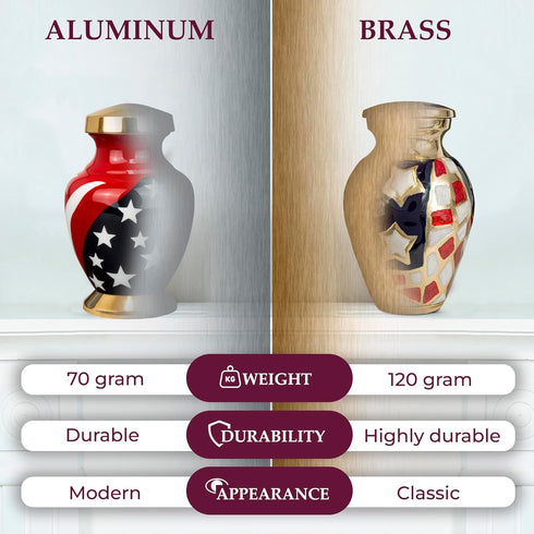 Trupoint Memorials Small Urns for Human Ashes, Military Decorative Mini Cremation Urn for Veteran Adult Men and Women