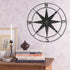 aboxoo Round Metal Compass, Decorative Compass Metal Wall Art, 11 Inch Black Diameter Farmhouse Indoor Outdoor Decor