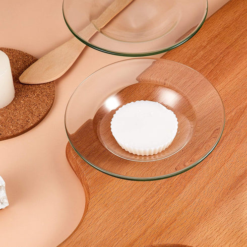 Patelai Replacement Oil Warmer Dish, Round Glass Dish Wax Melt Candle Warmer Bowl Plate Lid Tray for Aroma Therapy Lamp